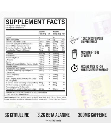 Thavage Pre Workout - Blue Raspberry | Chris Bumstead Formula | Pre-Workout Powder for Men & Women | Energy Boost for Working Out | 40 Servings - Buy Online on GoSupps.com