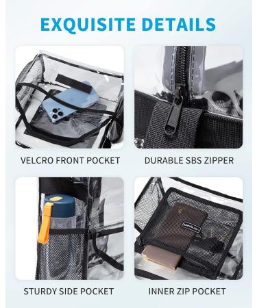 Vorspack Clear Tote Bag - Stadium-Approved Adjustable Strap for Events, Concerts, Work - Black - Buy Online on GoSupps.com