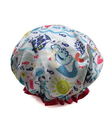 1 Pcs Waterproof Shower Cap for Women Reusable Elastic Bath Cap for Girls Spa Home Use Hotel and Hair Salon