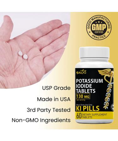 Potassium Iodide Radiation Tablets 130mg (60 ct) EXP 10/2032 - Anti Nuclear Fallout Pills - Ki Pills for Radiation - Potassium Iodine Pills - Buy Online on GoSupps.com