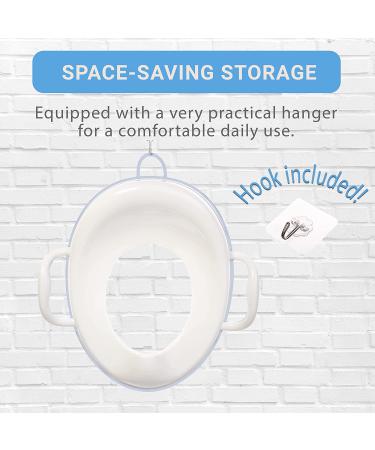 BISOO Potty Training Toilet Seat - Children WC Adapter - Baby Toilet Reducer - Safe and Comfortable - Compact and Portable - Blue Seat with Hanging Hook - Buy Online on GoSupps.com
