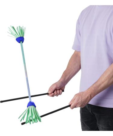 Diabolo Leisure Sport Flowerstick Pro (Blue-Turquoise) - Fiberglass with 2 Handplains UV Reactive Hand-Painted - Ideal for Professionals & Festivals - Buy Online on GoSupps.com