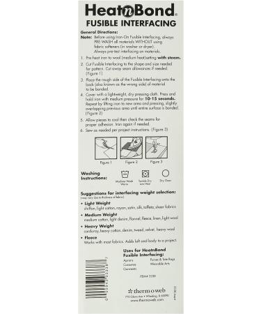 Thermoweb Heat'n Bond Heavy Weight Iron Interfacing fusible  White 20x36 - Buy Online on GoSupps.com
