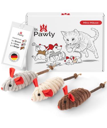 St.Pawly Mint mice - Cat toys - Cat Mouse - Cat toy Self -employment - Toy mice for cats catnip - Matatabi stick - cat toys nature - Buy Online on GoSupps.com