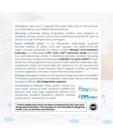 Pure Therapro Rx Power Probiotic Daily - 30 Acid-Resistant Capsules | 4 Proven Strains - 30 Billion CFU/Capsule | Patented Activ-Vial Desiccant Bottle to Ensure Freshness | NO Refrigeration Required 30 Count (Pack of 1) - Buy Online on GoSupps.com