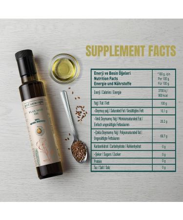 Prof Saracoglu Flaxseed Oil Cold Pressed & Solvent-Free, Plant-Based Omega 3 Source with Lignans and Carotenoids, Vegan Oil for Daily Wellness, 8.45 fl oz (Flaxseed) - Buy Online on GoSupps.com