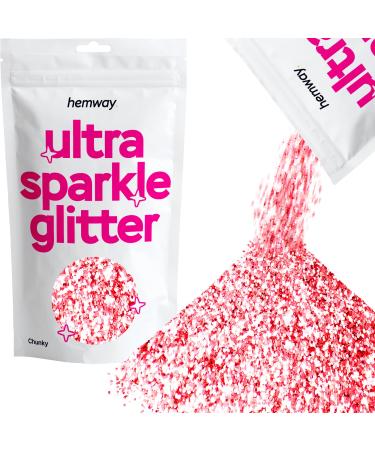 Hemway Ultra-Schein Glitter Chunky Glitter-1/40 "0.025" 0.6mm 625 & MGR M - Cosmetic Safe epoxy resin handicrafts weddings decorations art beauty - Light Rose Gold - 100g Light Rose Gold Chunky - 100g