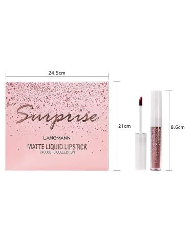 Petansy 24 Colors Liquid Matte Lipstick Set | Waterproof Long Lasting Lip Gloss with Gift Box for Ultimate Beauty & Makeup - Buy Online on GoSupps.com