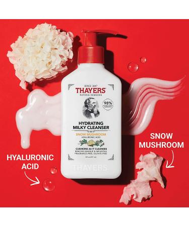 Thayers Milky Hydrating Face Cleanser with Snow Mushroom and Hyaluronic Acid - Gentle Hydrating Skincare for Dry, Sensitive Skin | 8 FL Oz - Buy Online on GoSupps.com