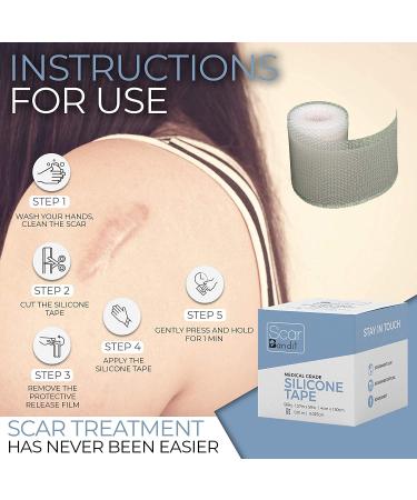 Scarbandit Silicone Scar Sheets - Scars Removal Treatment - Tummy Tuck & C-Section Recovery - 1.57x59 Inch (Pack of 1) - Buy Online on GoSupps.com