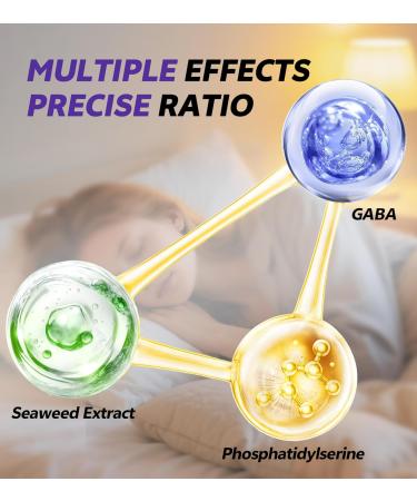 Melatonin-Free Sleep Aid for Adults with GABA & Seaweed Extract - Natural Supplement for Deep Sleep & Waking Up Refreshed, Stress Relief & Cognitive Support - Non-Habit Forming, 60 Capsules 60 Count (Pack of 1) - Buy Online on GoSupps.com