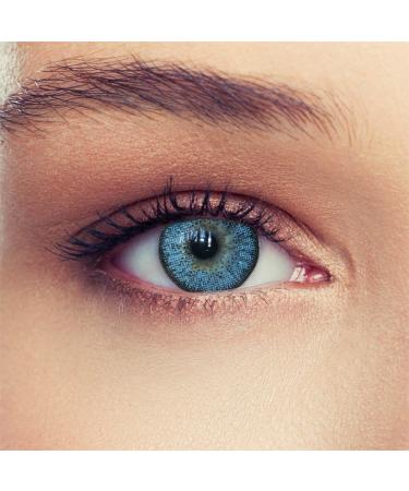Natural Sky Blue Colored Contact Lenses - 1 Pair (2 Hours) + Storage Container | Trendy Design & Comfort - Buy Online on GoSupps.com