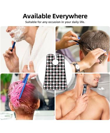 Plaid Heart Beard Bib - Valentine's Day Grooming Cloth Non-Stick Beard Hair Catcher & Salon Apron for Men | Perfect Gifts - Buy Online on GoSupps.com