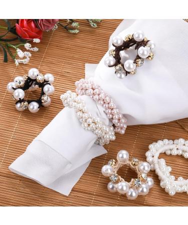 Yolev 6Pcs Pearl Hair Ties - Crystal Beaded Bracelet Hair Scrunchie for Women Girls (6 Styles) - Buy Online on GoSupps.com