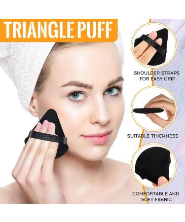 100pcs Black Triangle Powder Puffs - Soft Makeup Sponge for Loose Mineral Body Powder - Velour Cosmetic Foundation Tools - Buy Online on GoSupps.com