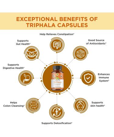 Organic Veda Triphala Capsules 2000mg - Ayurvedic Herbal Supplement for Colon, Digestive & Immune System - 120 Veggie Caps - Buy Online on GoSupps.com