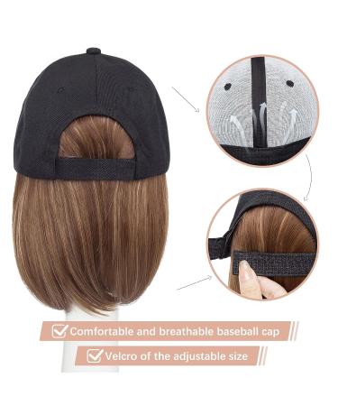 SEGO Baseball Cap with 6 Inch Heat Resistant Synthetic Hair Extensions - Adjustable Short Straight Hairpiece Replacement Wig in Hat for Women - Buy Online on GoSupps.com