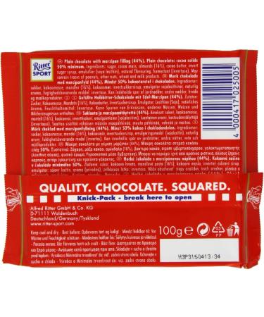  Ritter Sport Ritter Sport 5 x German Marzipan Chocolate Bars 100 g - Buy Online on GoSupps.com
