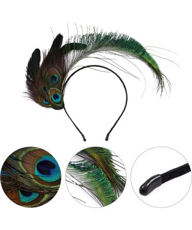 Feather Headband Carnival Peacock Feather Headdress Flapper Hair Hoop Headpiece for Dance Carnival Masquerade Fringe Show Party - Buy Online on GoSupps.com
