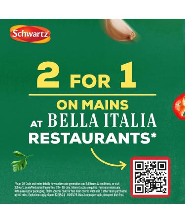 Schwartz x Bella Italia Gamberoni Garlic & Chilli Prawn Spaghetti Recipe Mix 35g - Buy Online on GoSupps.com