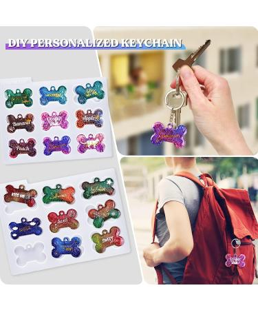 LET'S RESIN Pet Tag Silicone Molds - Bone Shape for Cat and Dog, with Key Rings - DIY Epoxy and UV Resin Keychain Crafts - Buy Online on GoSupps.com