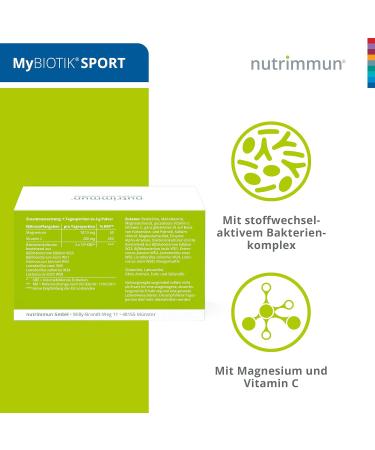 Nutrimmun Mybiotics Sport - Dietary Supplements with Active Microbiota Complex Magnesium & Vitamin C for Energy Muscles & Immune Support | 30 x 3g Powder - Buy Online on GoSupps.com