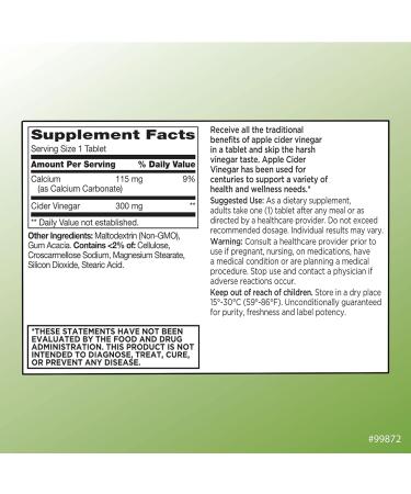 Quality Choice Apple Cider Vinegar 300 mg - Dietary Supplement for Health & Wellness - 300 Count Tablets - International Shipping Available - Buy Online on GoSupps.com