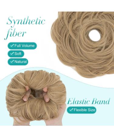 S-Noilite Ash Brown Curly Messy Bun Hair Scrunchie for Women - Synthetic Ponytail Bun Extension Updo Chignon - Buy Online on GoSupps.com
