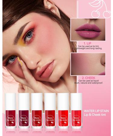 LYSdefeu Lip Tint Stain Set3 Colors Mini Liquid Lipstick Moisturizing Light and Soft Lip Gloss Water Resistant Long Lasting Nonstick Cup Lips Cheeks Makeup for Womens Day Mothers Day 3+4+6 - Buy Online on GoSupps.com