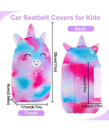 Beinou Unicorn Car Seat Belt Pillow - Hot Pink Seatbelt Strap Cover for Kids with Soft Head and Shoulder Support Cushion - Buy Online on GoSupps.com