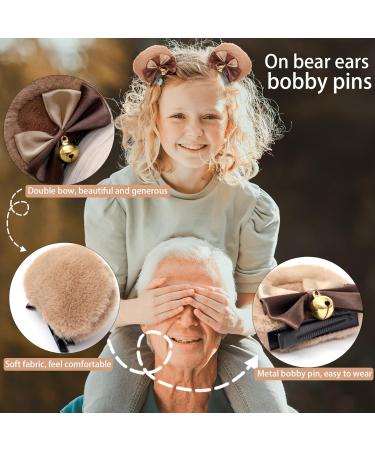 Bear Ears Clips 1 Pair Bowknot Bells Clip on Bear Ears for Girls Women Cute Bear Ear Hair Clips Fluffy Headbands with Clip Bear Ears Clips - Buy Online on GoSupps.com