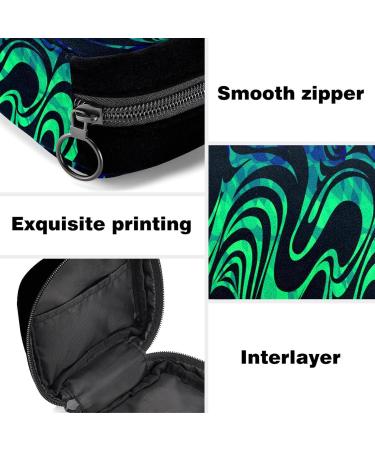 Period Bag Sanitary Napkin Storage & Makeup Pouch - Abstract Green Blue Color - Buy Online on GoSupps.com