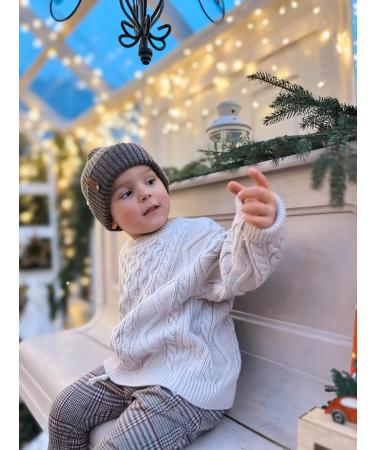 Volunboy Baby Knit Sweater in Off-White | Oversized Blouse Pullover for Boys and Girls | 12-18 Months - Buy Online on GoSupps.com