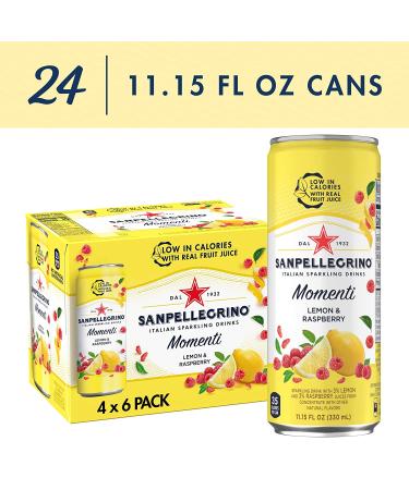 Sanpellegrino Momenti Lemon and Raspberry Sparkling Drink 24-Pack - 11.15 Fl Oz Cans - Buy Online on GoSupps.com