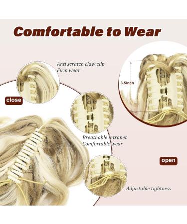 Dcbaboo Short Ponytail Extension Curly 12inch Claw Clip in Ponytail Hair Extensions Long Wavy Synthetic Pony tails Natural Wave One Piece Hairpiece Fake Ponytail for Women Sandy Blonde/Bleach Blonde 12 inch 110g Sandy Blonde/Bleach Blonde - Buy Online on GoSupps.com