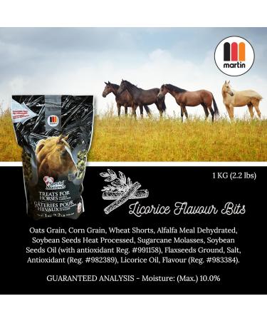 Martin Special Moments Licorice Flavoured Treats for Horses Cube-Shaped 1KG (2.2lb) Resealable Bag Delicious & Nutritious Horse Snacks Made in Canada - Buy Online on GoSupps.com