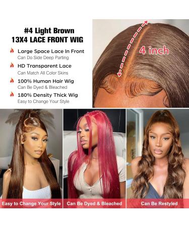 Luxurious 30 #4 Chocolate Brown Human Hair Lace Front Wig for Black Women - Buy Online on GoSupps.com