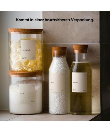 Kivy Detergent Dispenser Glass 2x1200ml - Fabric Softener & Liquid Detergent Storage Organizer - Buy Online on GoSupps.com