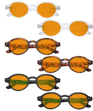 Buy Eyekepper 6 Pairs Blue Light Blocking Oval Readers - Orange Tinted +0.00 | International Shipping Available - Buy Online on GoSupps.com