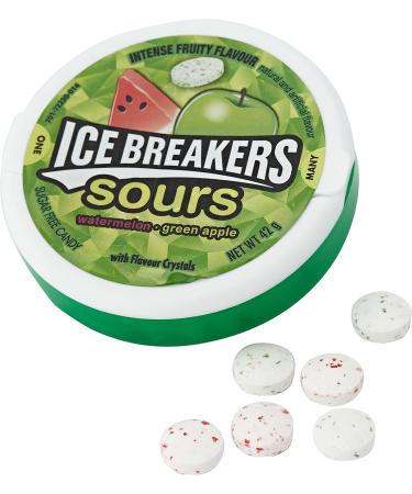 Ice Breakers Sours Sugar Free Mints - Watermelon & Green Apple 42g - Buy Online on GoSupps.com