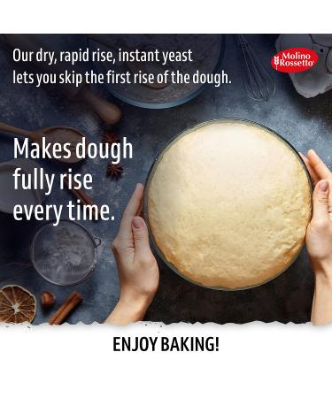 Molino Rossetto Instant Rapid-Rise Dry Yeast - Premium Mother Yeast for Baking Bread, Cake, Pizza Dough - 3.5 oz (2 Pack) - Buy Online on GoSupps.com