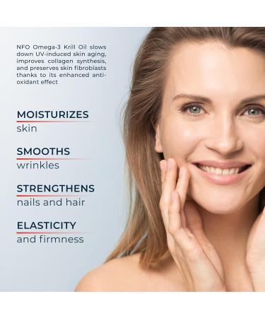 NFO Omega 3 Krill Oil Astaxanthin 60 Capsules - Antarctic Blend with Norwegian Fish Oil, High EPA & DHA, Phospholipids & Astaxanthin - Premium Supplement - Buy Online on GoSupps.com