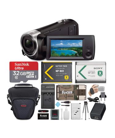 Sony CX405 Handycam 1080p Camcorder Bundle with 32GB SD Card, Case, Tripod, Card Reader, Battery, and Portable Accessory (7 Items)