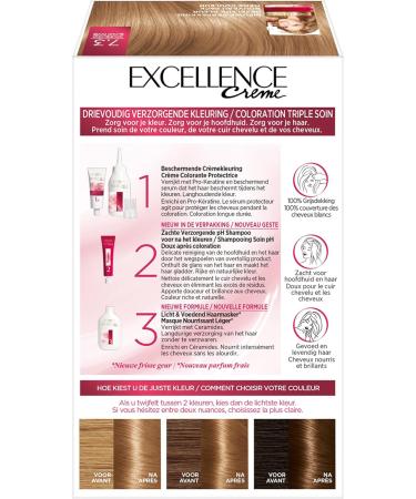 L'Oreal LOr al Paris Excellence Cr me Gold Medium Blonde 73 Permanent Hair Color Contains protective cream coloring a gentle pH shampoo and a nourishing hair mask - Buy Online on GoSupps.com
