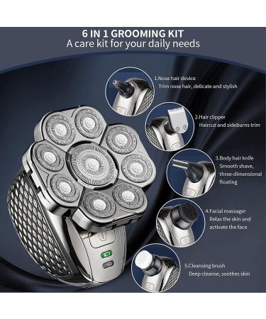 Premium 6 in 1 Men s 9D Head Shaver - Cordless Electric Razor & Bald Grooming Kit for Wet & Dry Use - Buy Online on GoSupps.com