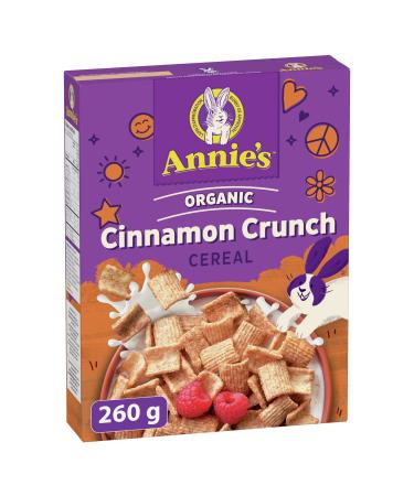 ANNIE'S Cinnamon Toast Crunch Cereal No Artificial Flavours No Synthetic Colours Organic Whole Grains Cinnamon 260 Grams Package of Cereal