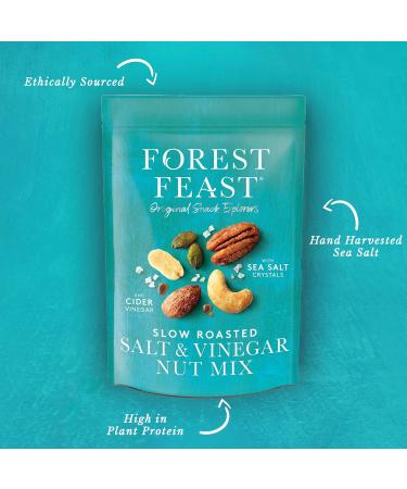 FOREST FEAST Slow Roasted Salt & Vinegar Nut Mix 12 x 40g | Sea Salt & Cider Vinegar Roasted Nut Mix with Cashews Almonds Peanuts Pecans & Pumpkin Seeds | Vegan Snack - Buy Online on GoSupps.com