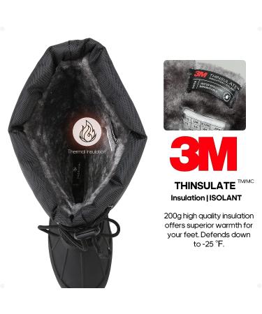 NORTIV 8 Men's Waterproof Insulated Snow Boots | Black-2m | Lightweight Outdoor Hiking Winter Boots - Buy Online on GoSupps.com