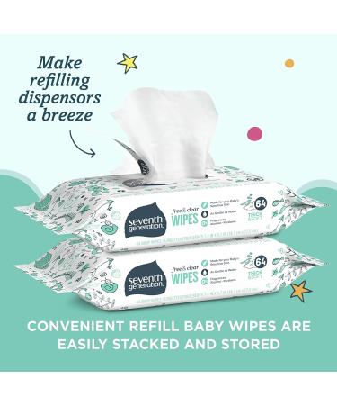 Seventh Generation Baby Wipes - Unscented & Sensitive - 64 Count (2 Pack) - Buy Online on GoSupps.com