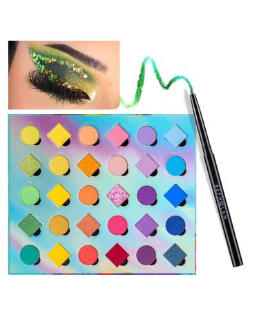 BEPHOLAN Eyeliner Pencil and Eyeshadow Palette Purple Eyeliner Blue Purple Shifting Colors Glitter Waterproof Eyeliner Eye Shadow 24h Long-Lasting Metallic Colored Eyeliner Pen Purple-Blue Shifting WILD OASIS+SPICE